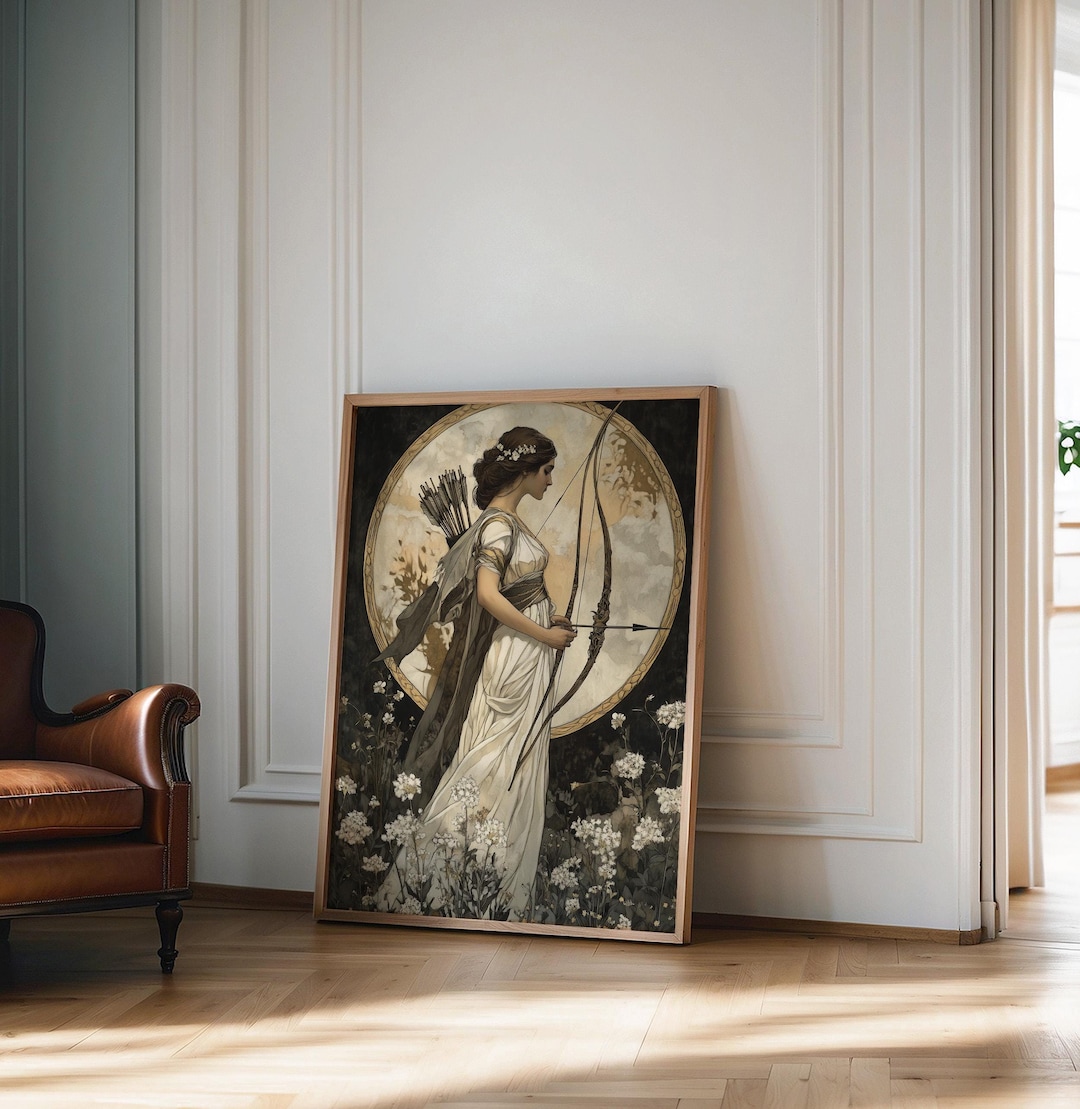 Art Nouveau Poster, Vinage Exhibition Poster, Greek Goddess of Hunting ...