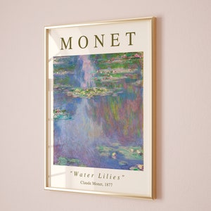 Claude Monet Ausstellungsplakat, Seerosen Claude Monet, Monet Ausstellungsdruck, Monet Blumendruck, Landschaftswandkunst, Vintage Decor