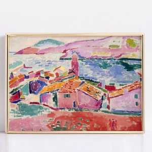 Henri Matisse Poster, Matisse View of Collioure poster, Exhibition Print, Matisse landscape poster, Henri Matisse print, Matisse Home Decor