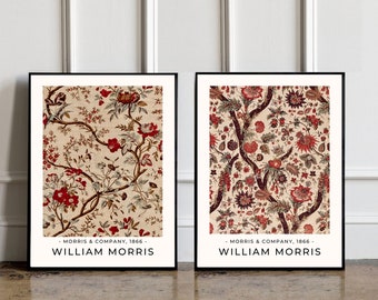 SET OF 2 William Morris Posters, William Morris Print, William Morris Art, Vintage Poster, Floral Print, William Morris Exhibition Print