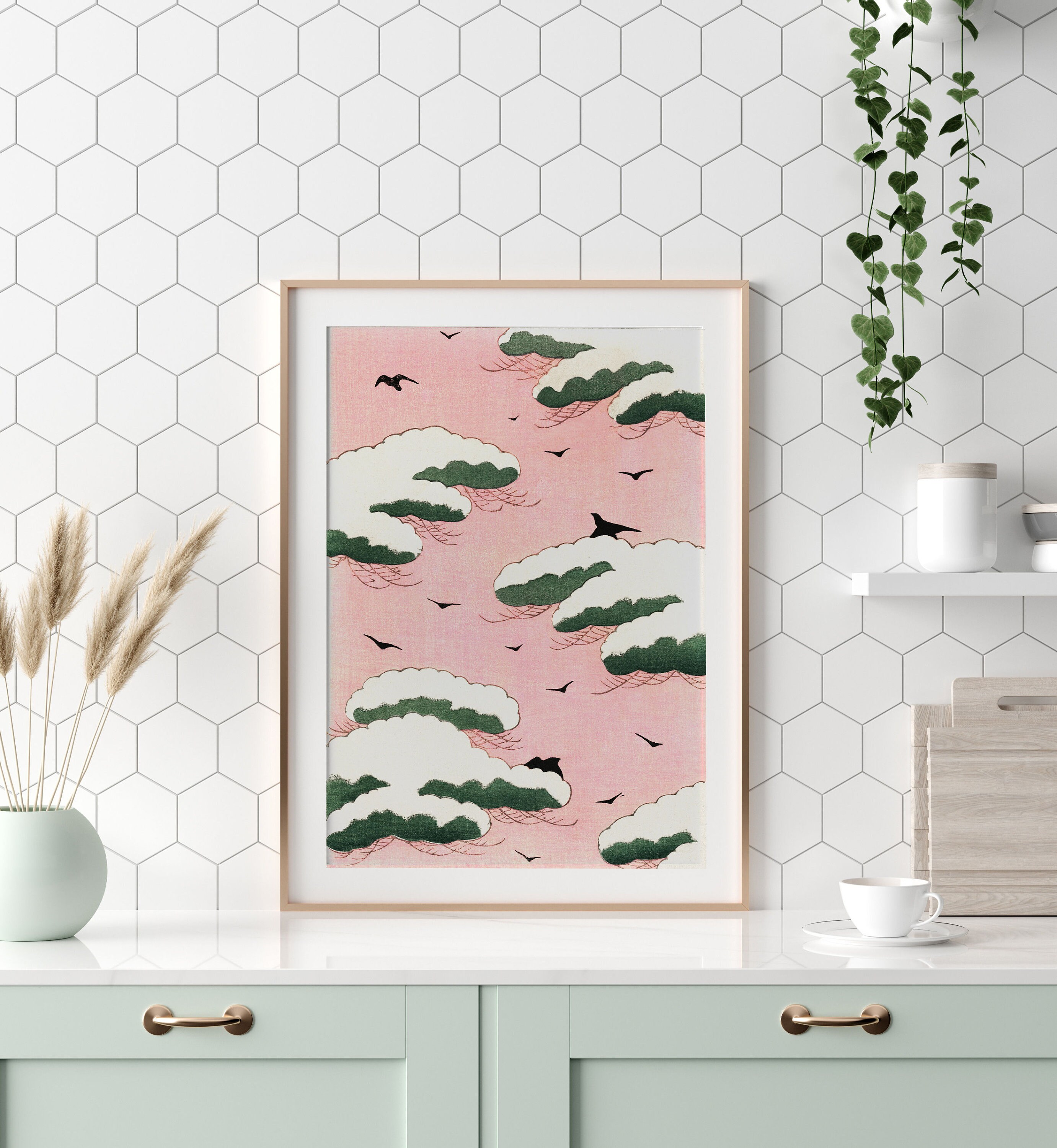 Pink Sky by Watanabe Seitei Print, Watanabe Seitei Poster