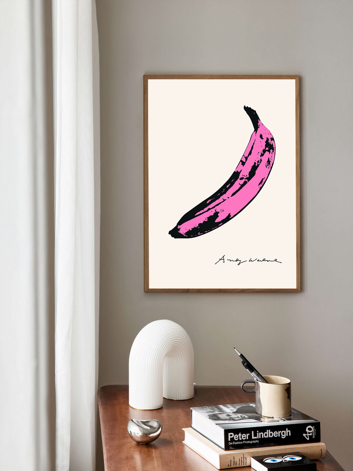 Andy Warhol Pink Banana Pop Art Poster, Andy Warhol Banana Print