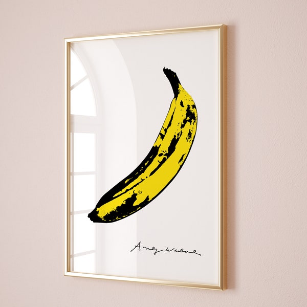 Affiche pop art Andy Warhol banane, impression banane Andy Warhol, couverture artistique Velvet Underground, décoration murale cuisine, décoration murale Andy Warhol