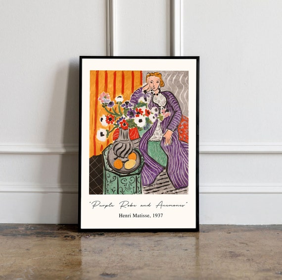 Henri Matisse Purple Robe and Anemones 1937 Poster Henri Etsy