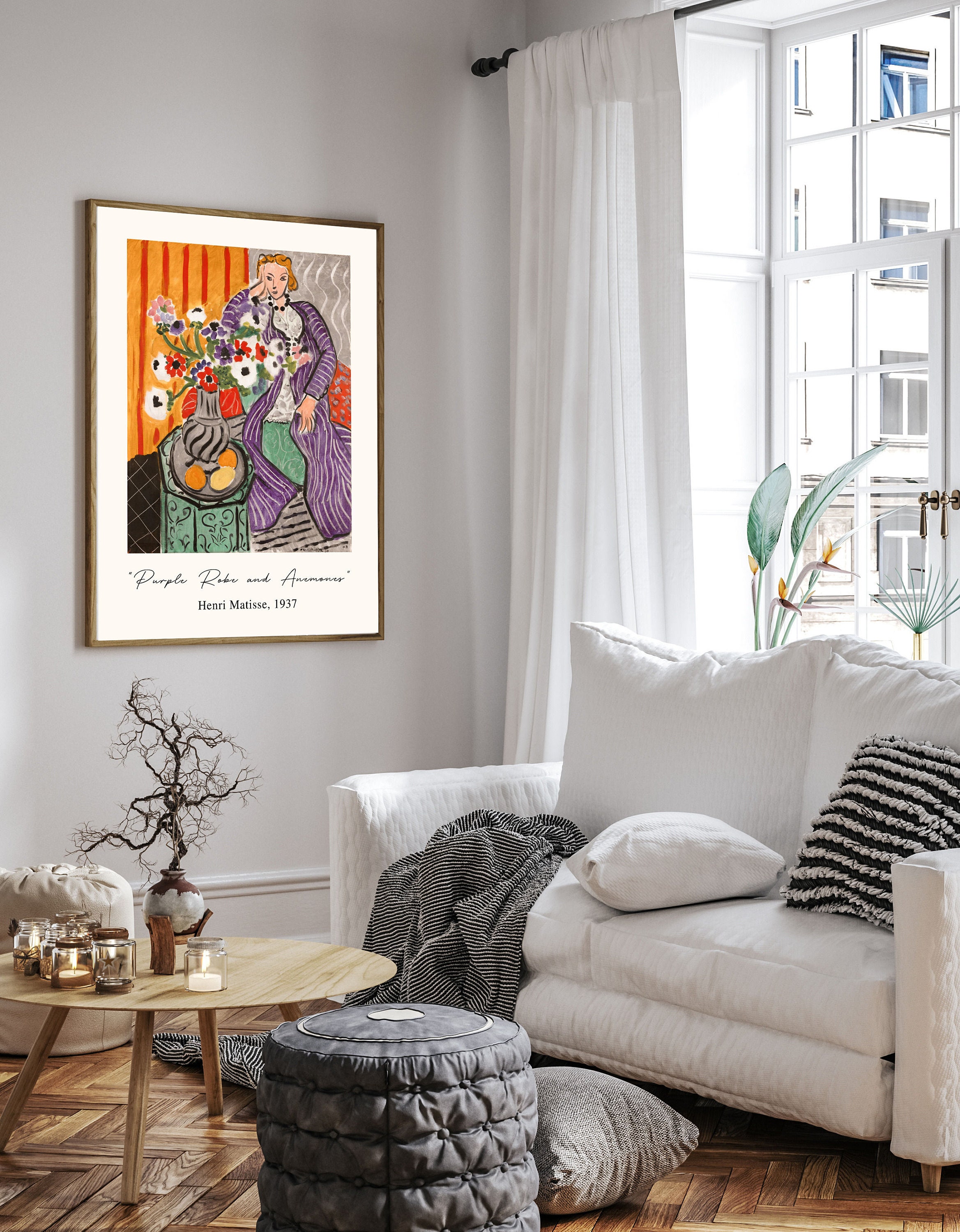 アンリ・マティス「紫のローブとアネモネ」1937年のポスター、アンリ