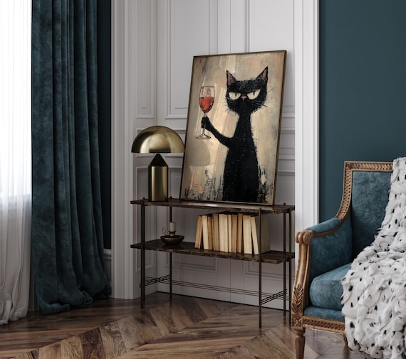 BLACK CAT　壁飾り棚 Black Cat Wooden Shelf Moon Phase Floating Shelf Chakra Crystal