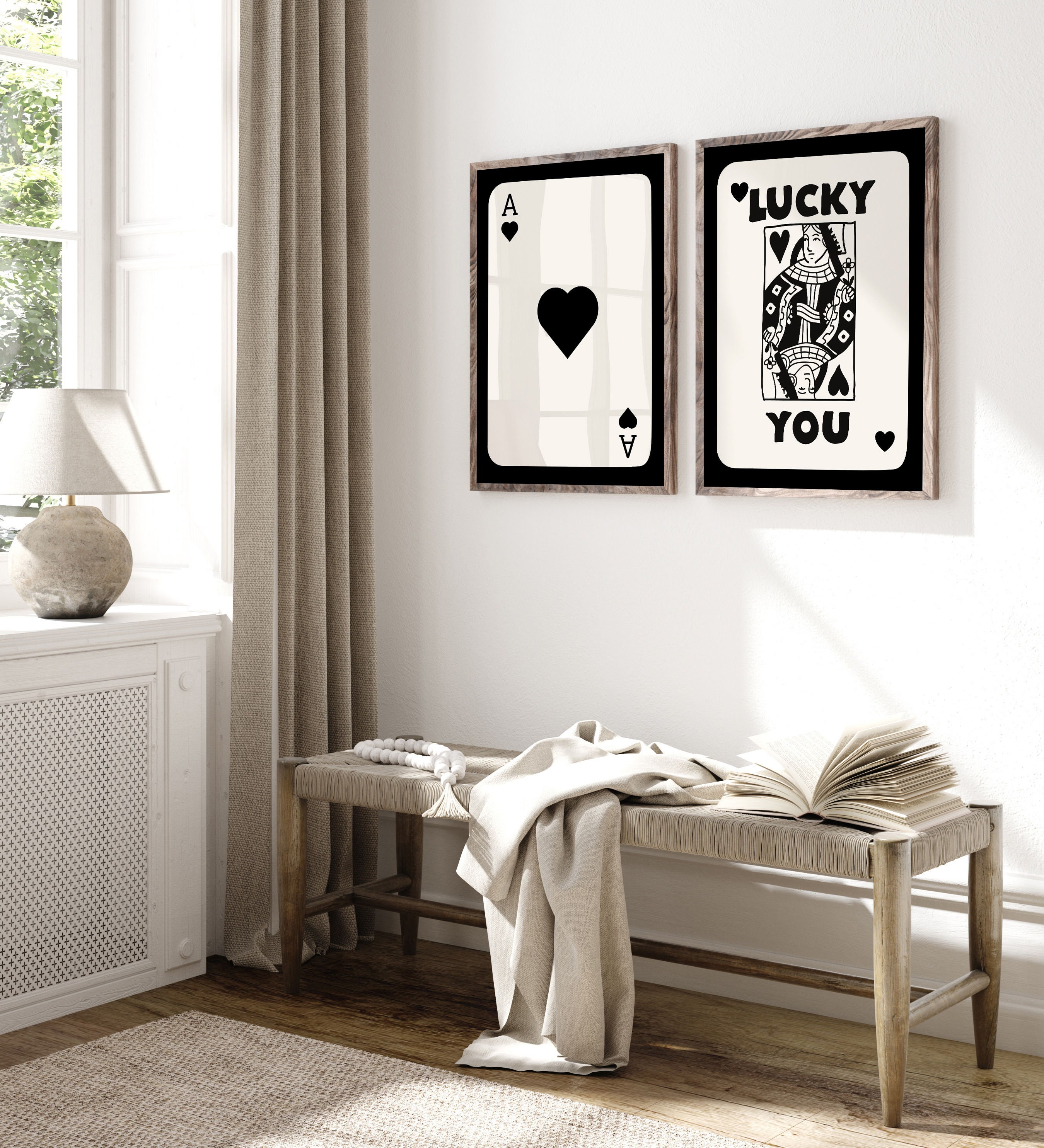 Short and Sweet + Art Card サイン入りアートカード付 SET OF 2 Trendy Retro Wall Art, Lucky You Poster, Retro Aesthetic