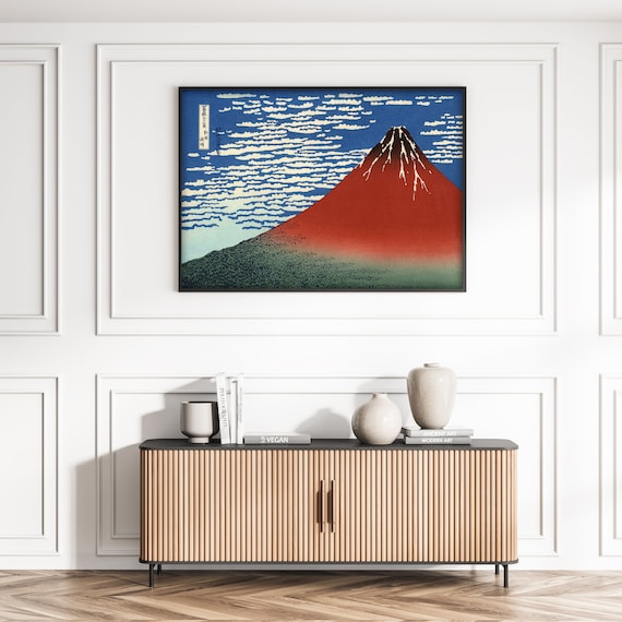 Katsushika Hokusai Red Fuji Poster, Red Fuji Print, Japanese Art
