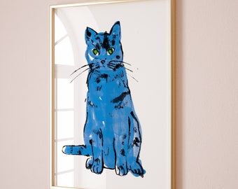 【ポスター】アンディ ウォーホル  「ネコ 青」(A1サイズ) Amazon.co.jp: アンディウォーホル Andy Warhol 猫 ブルー