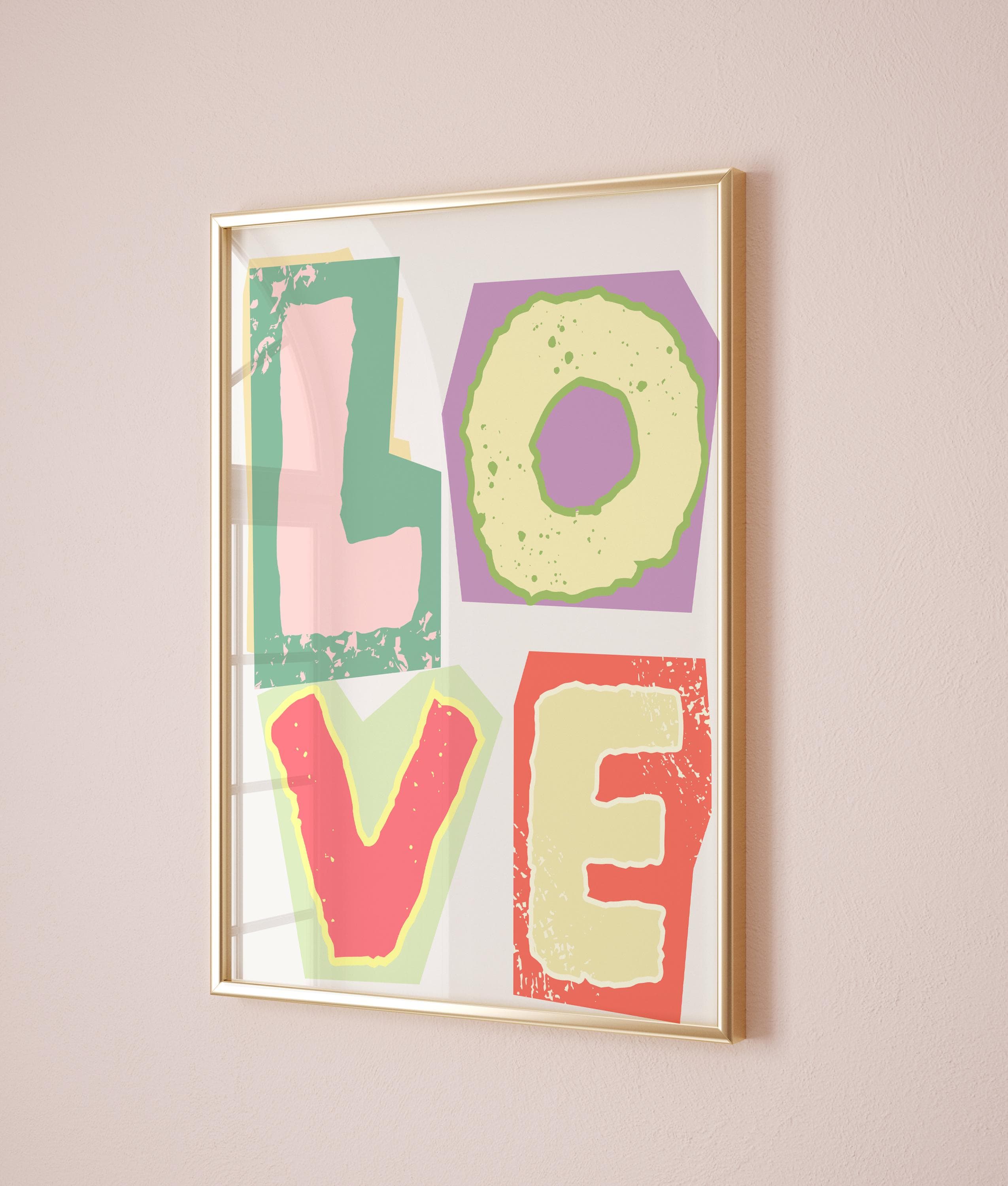 Love Poster Vintage 70s Wall Print, Love Quote Art, Love Poster