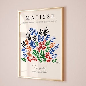 Henri Matisse La Gerbe 1953 Poster, Henri Matisse Wall art, Henri Matisse print, Exhibition Print, Matisse landscape poster, Gift Idea