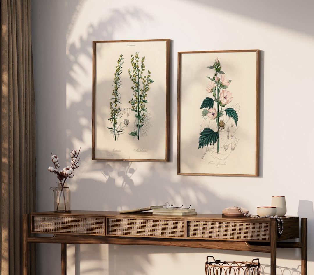 Set of 2 Botanical Print, Set of 2 Vintage Prints, Set of 2 Botanical ...