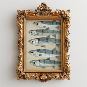 Sardines Oil Painting Art Print, Sardine Art Still Life, French Kitchen Art, Restaurant Decor, Still Life Original Art, Kitchen wall decor