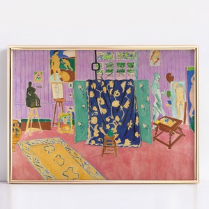 Cartel de Henri Matisse Pink Studio 1911, cartel de Henri Matisse, impresión de exposición, cartel rosa de Matisse, impresión de Henri Matisse, decoración del hogar de Matisse
