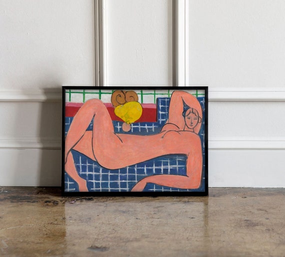 アンリ・マティス、若い娘と花瓶 あるいはバラの色の裸婦、希少な額装