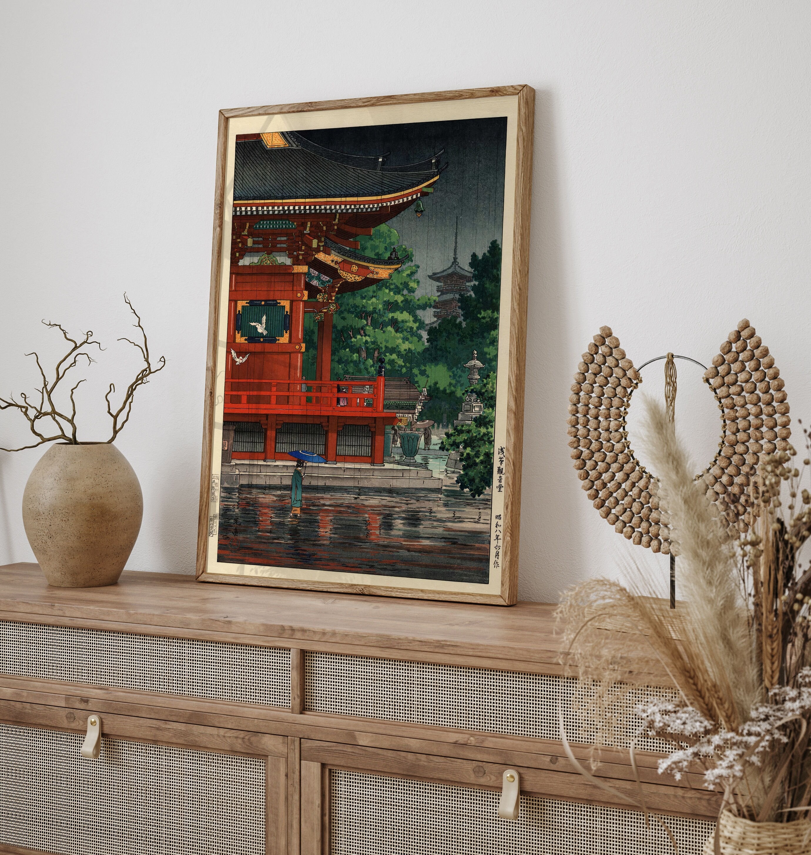 土屋光逸 日本のヴィンテージ木版画ポスター、土屋光逸版画、日本の