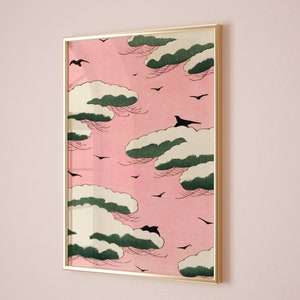 Ciel rose par impression Watanabe Seitei, affiche Watanabe Seitei, estampe japonaise, art mural vintage japonais, gravure sur bois japonaise