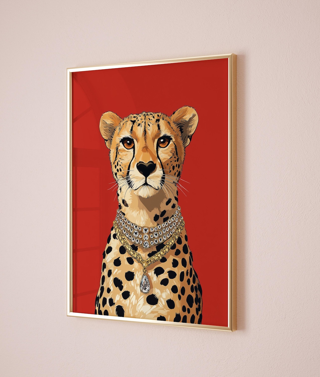 Maximalist Decor, Cheetah Wall Art, Leopard Art Print, Glam Preppy ...