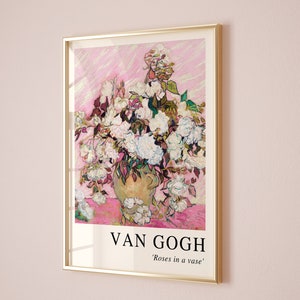 Vincent Van Gogh Poster, Roses in a vase Poster, Van Gogh Wall art, Vincent Van Gogh Print, Van Gogh Exhibition Poster, Oleanders print