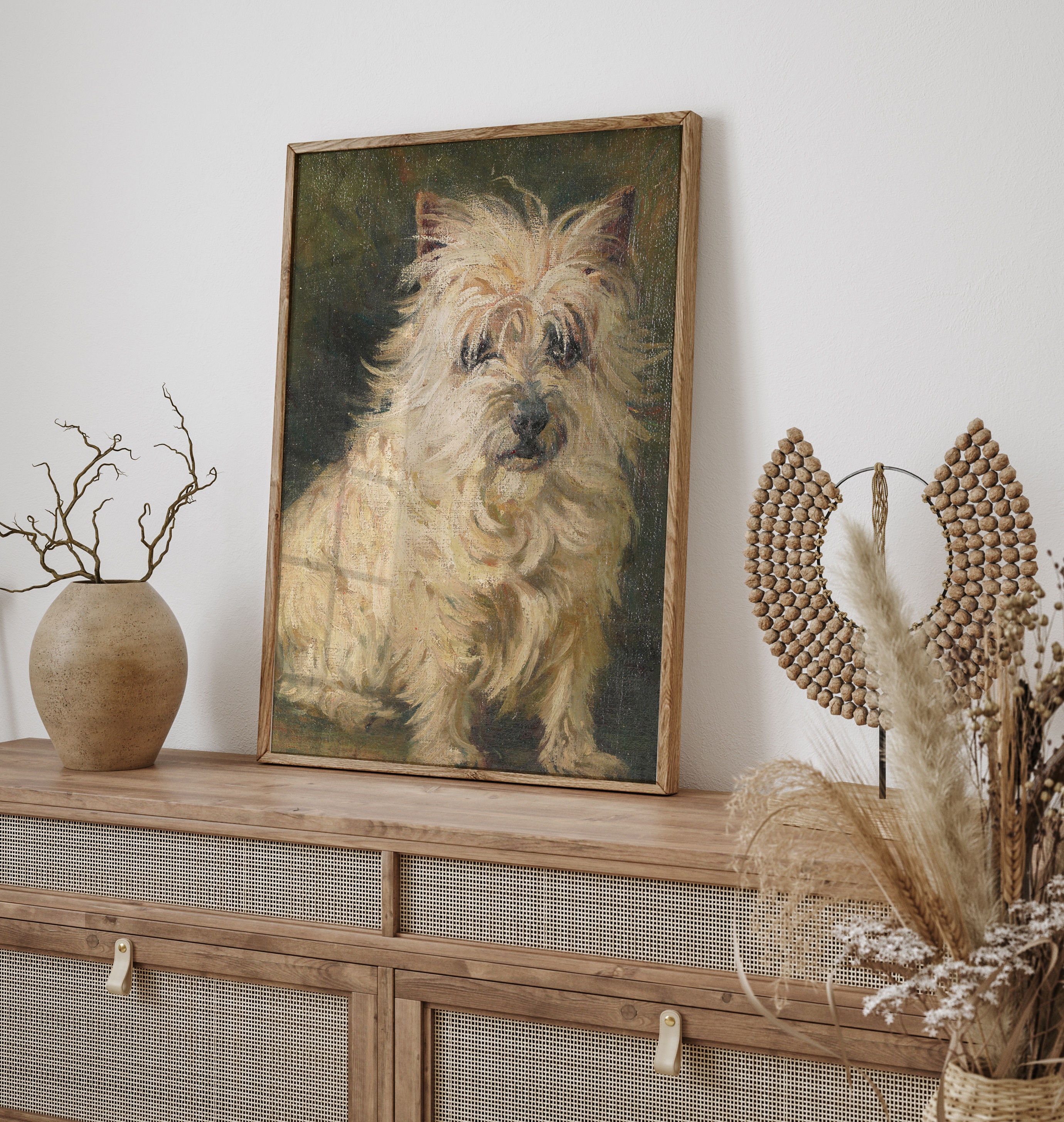 Vintage Dog Oil Painting Print, Vintage Dog Poster, Galery Wall Art ...