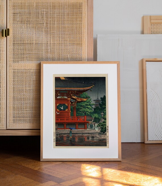 土屋光逸 日本のヴィンテージ木版画ポスター、土屋光逸版画、日本の