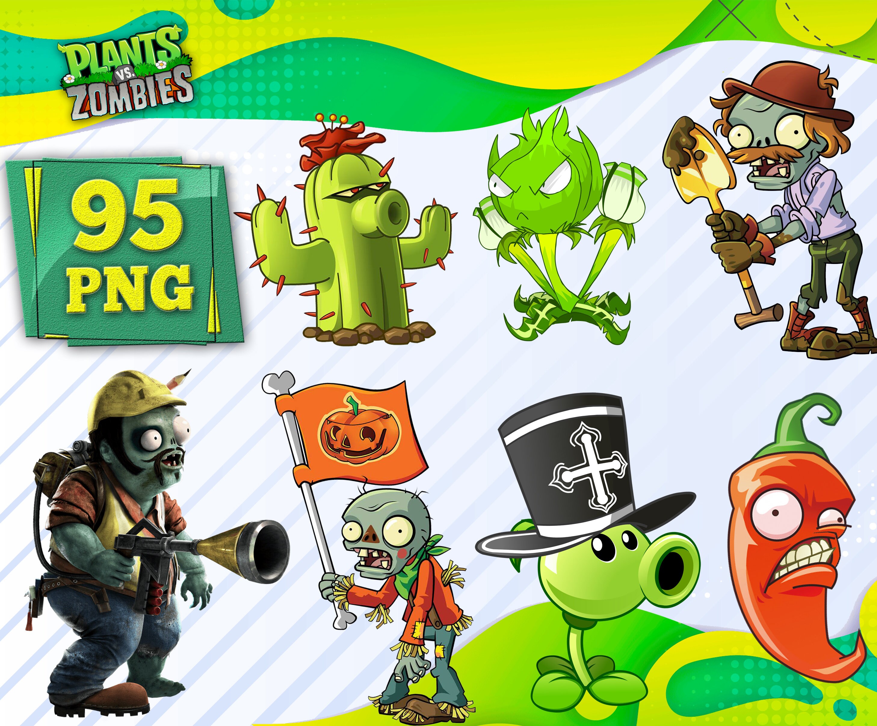 Plants VS Zombies Cliparts Plants vs Zombies PNG Files | Etsy