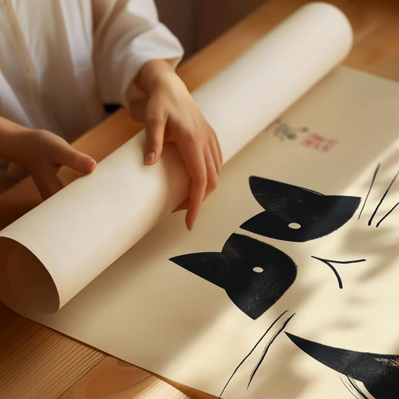 SET OF Matsumoto Hoji Cat Print, Matsumoto Hoji Cat Poster