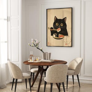 Japanese Sushi Cat Poster, Japanese Cat Print, Cat Lovers Gift ...
