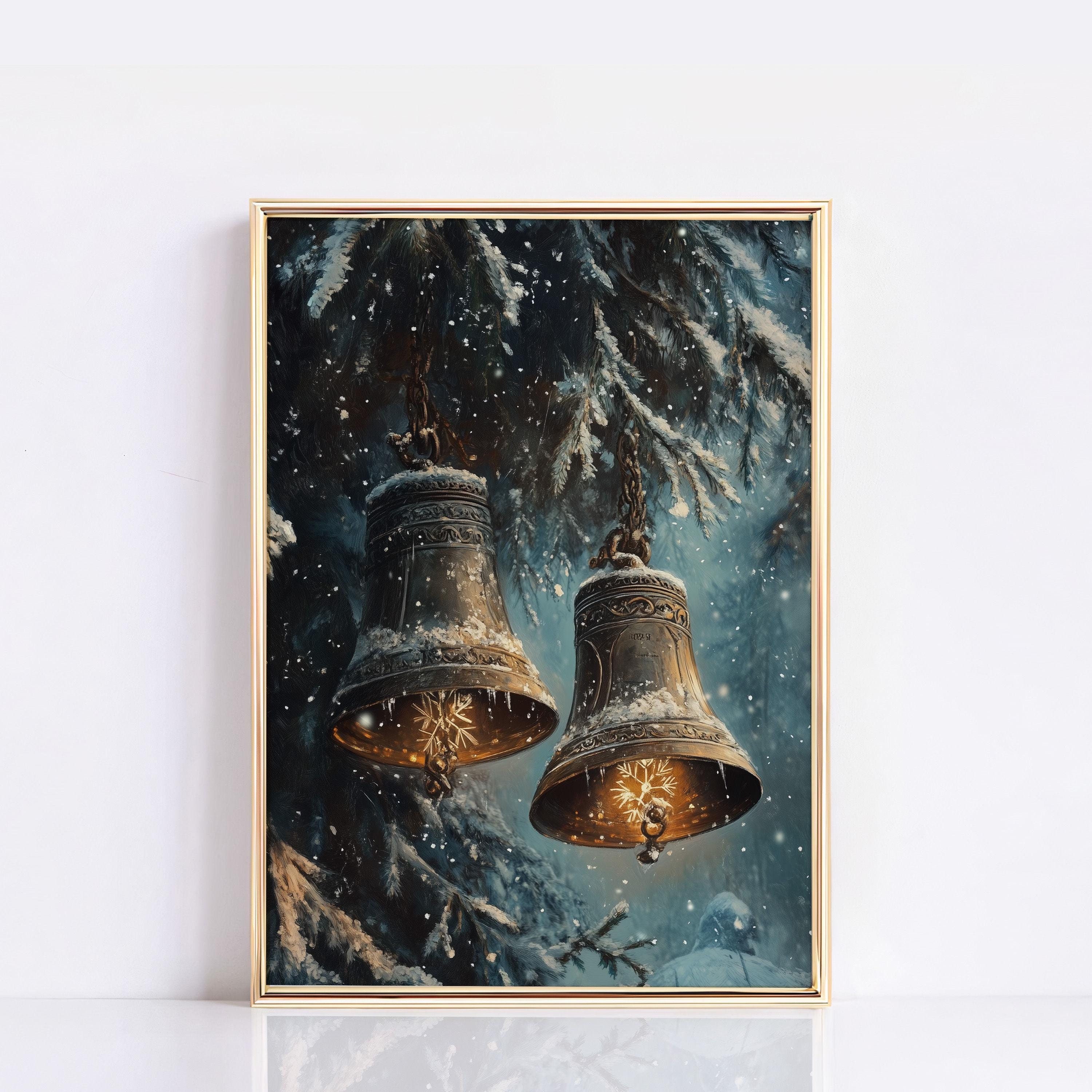 Vintage Christmas Jingle Bells Christmas Print Christmas Brass Bells Holiday Decor Christmas Wall Art Winter Print Christmas Winter Wall Art