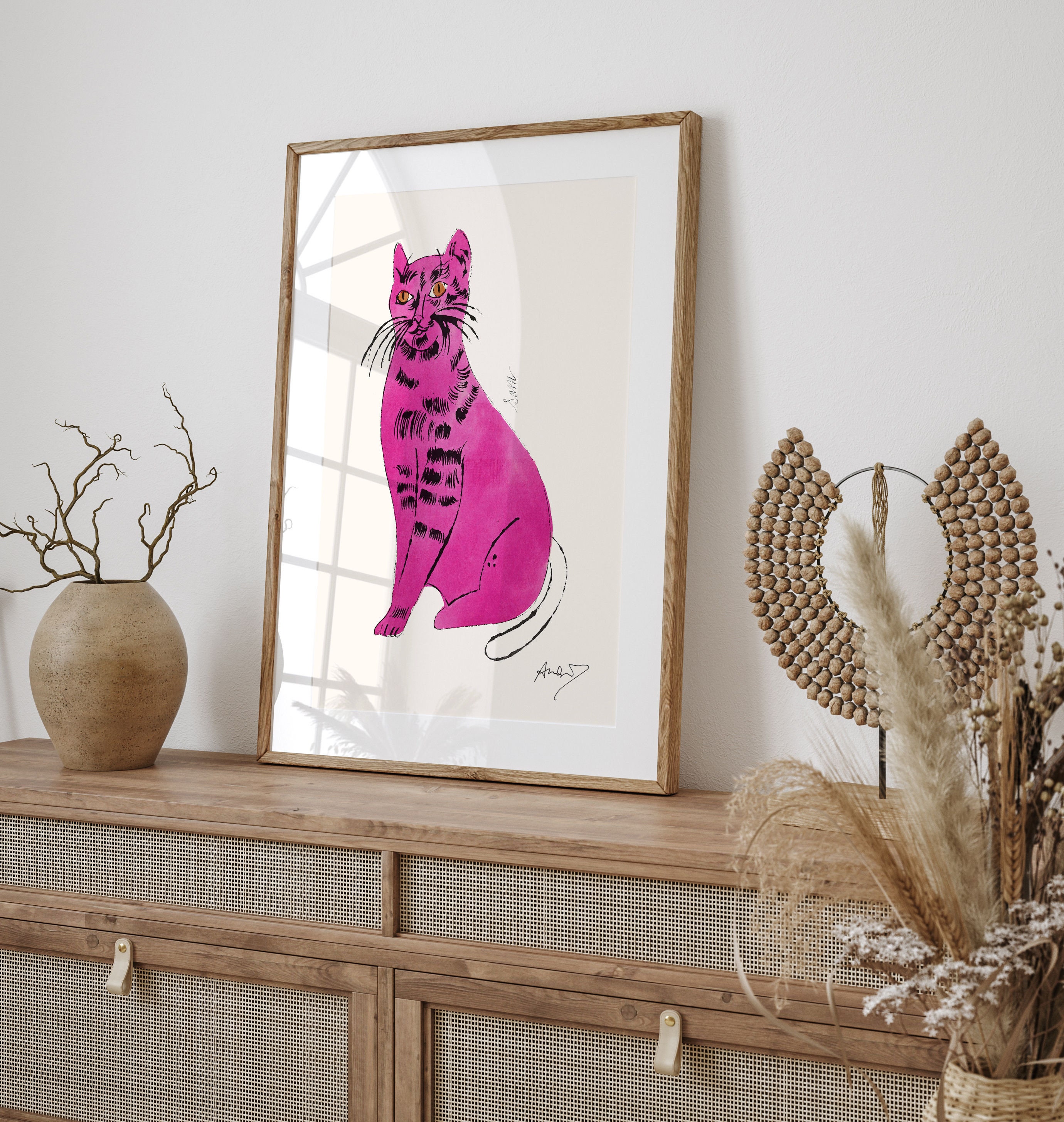 ポスター キャット CAT! アンディ・ウォーホル ポップアート ピンク