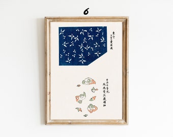 Set of 6 Japanese Vintage Woodblock Print by Taguchi Tomoki