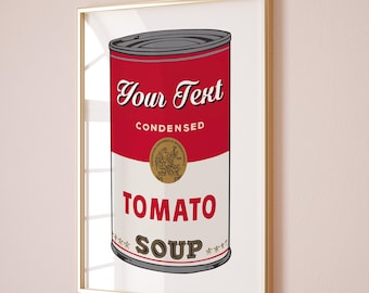 Andy Warhol Tomato Soup Print, Pop Art Poster, Campbell Soup