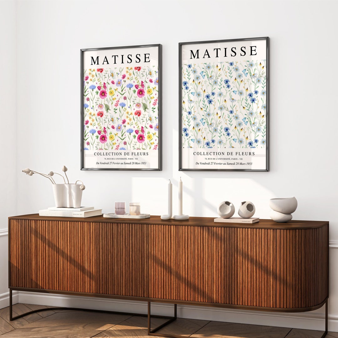 SET OF Henri Matisse Flowers Posters Set, Flower Market Wall Art Poster ...
