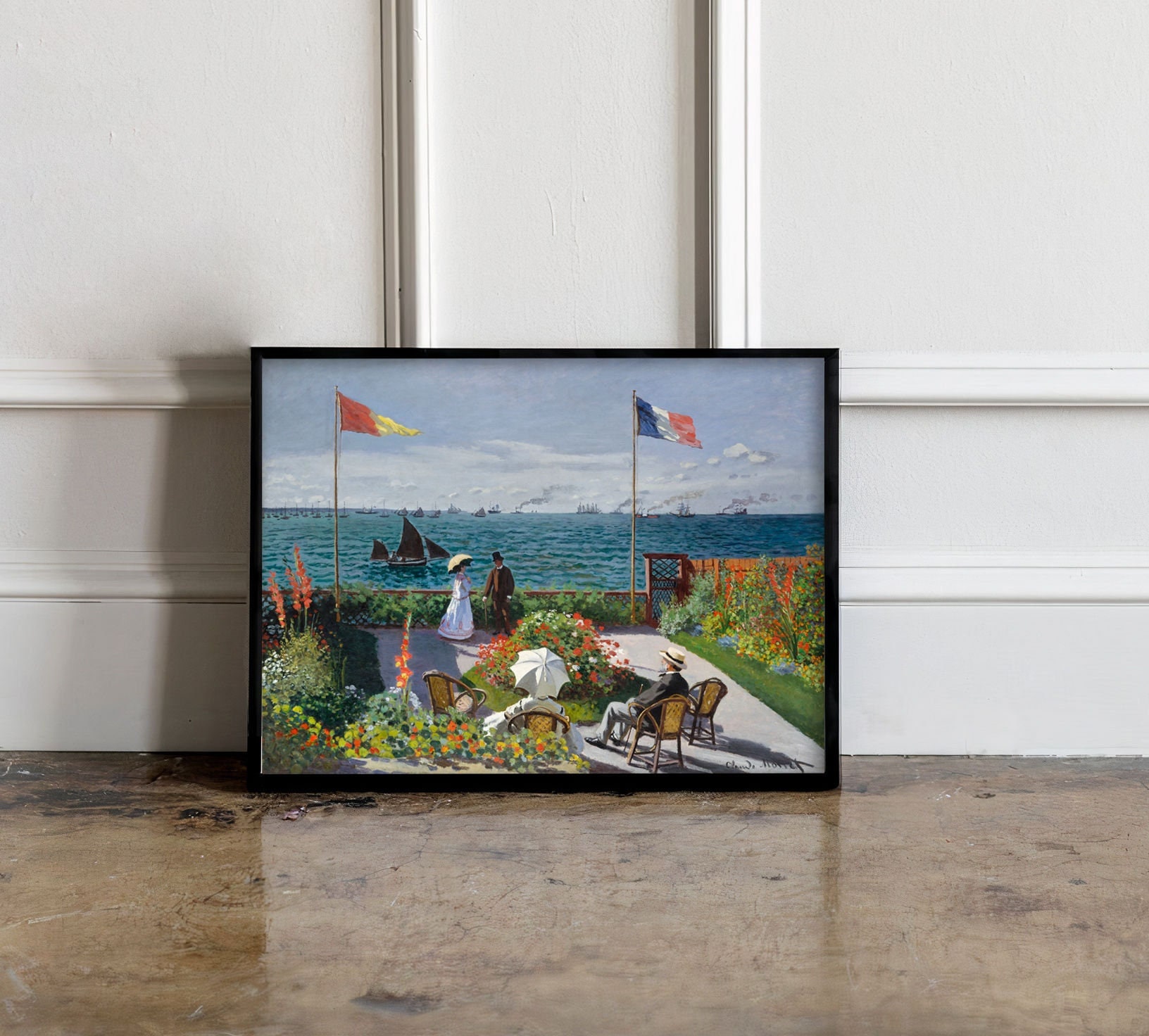 Claude Monet Garden at Sainte-adresse 1867 Poster, Claude Monet