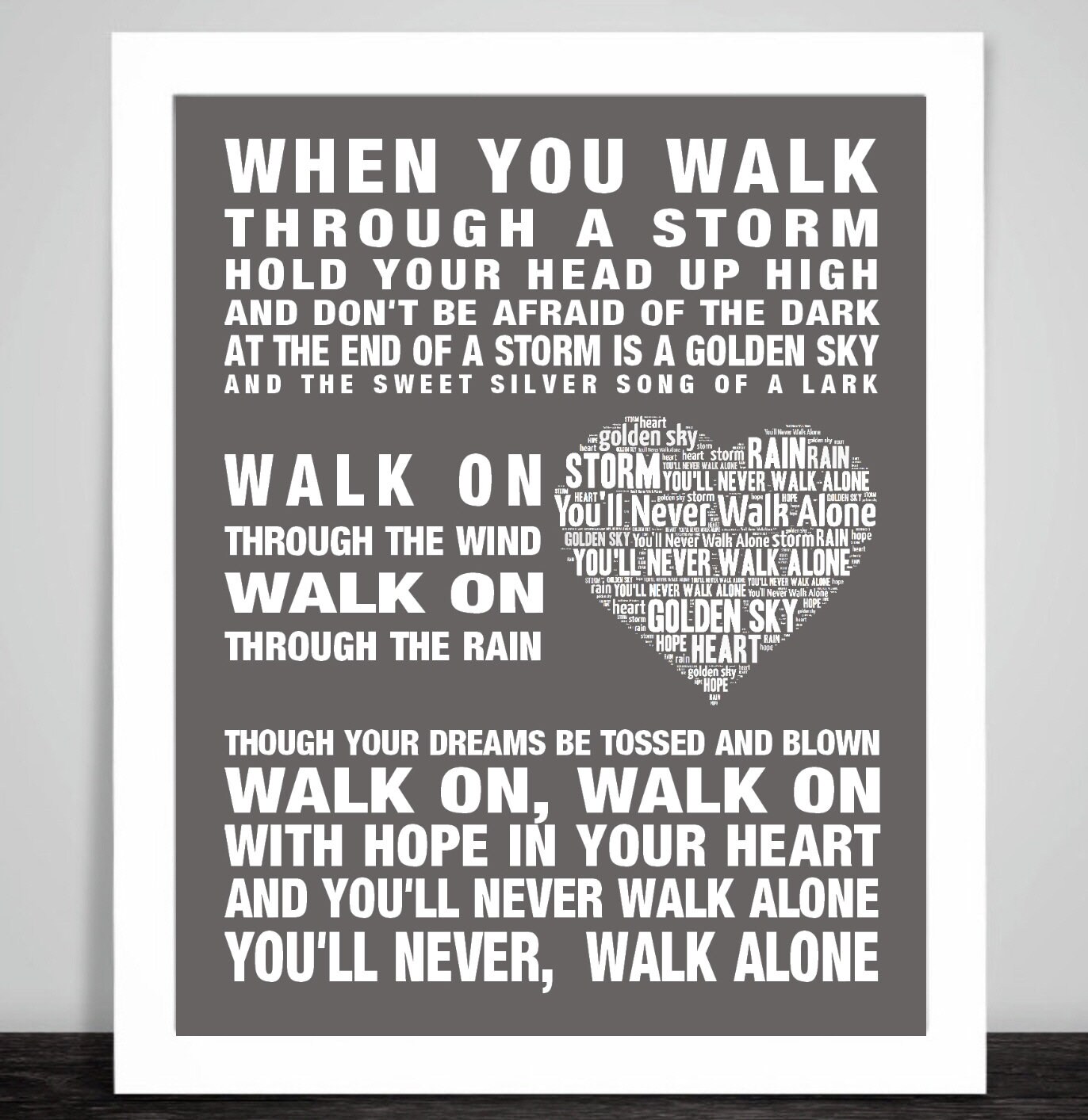 PRINTABLE You'll Never Walk Alone Music Song Poster Art Print
