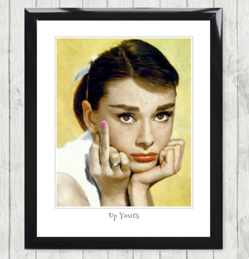 PRINTABLE Art Print. Audrey Hepburn Poster Painting. 3 Titles Funny up ...
