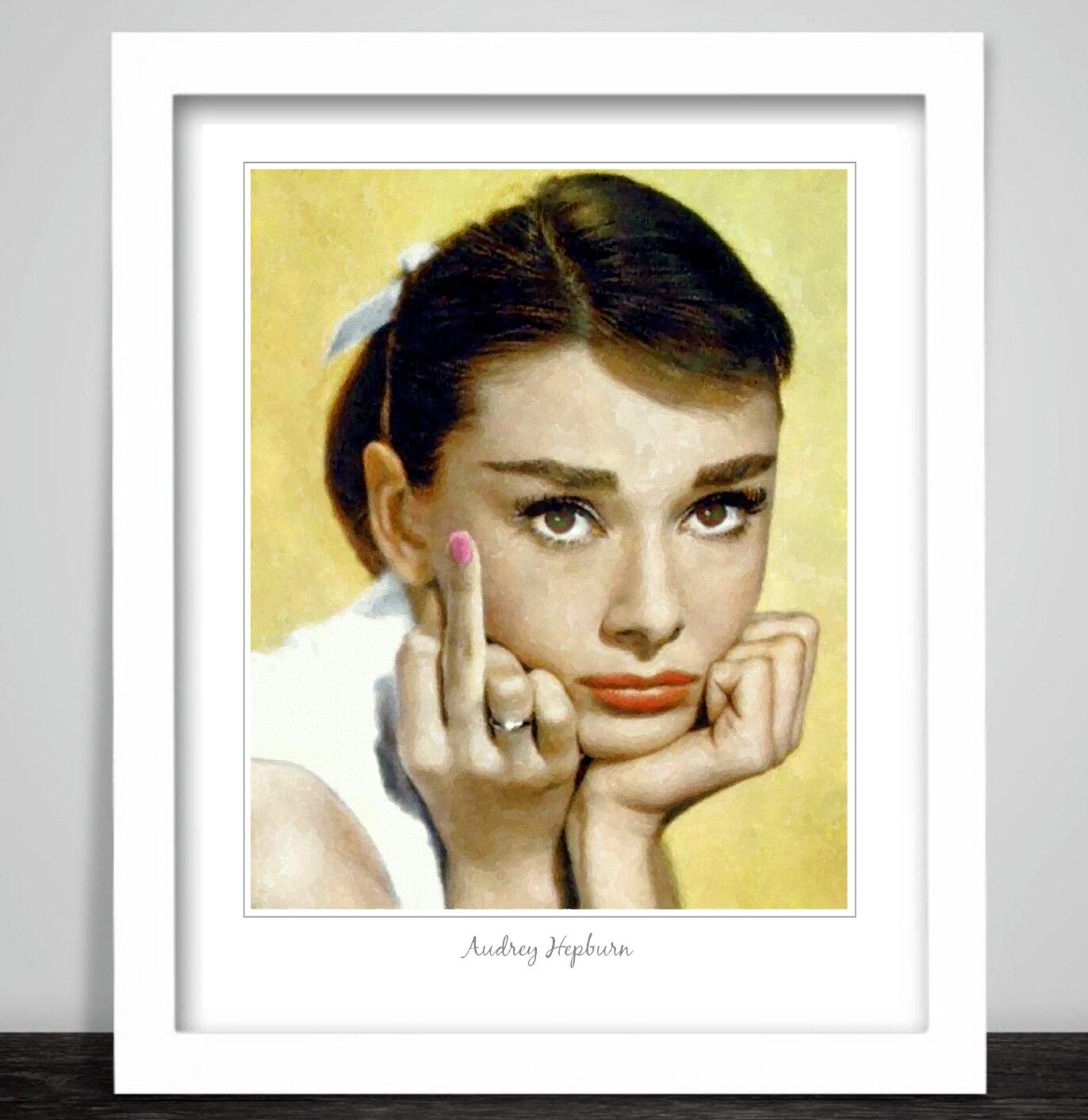PRINTABLE Art Print. Audrey Hepburn Poster Painting. 3 Titles Funny up ...