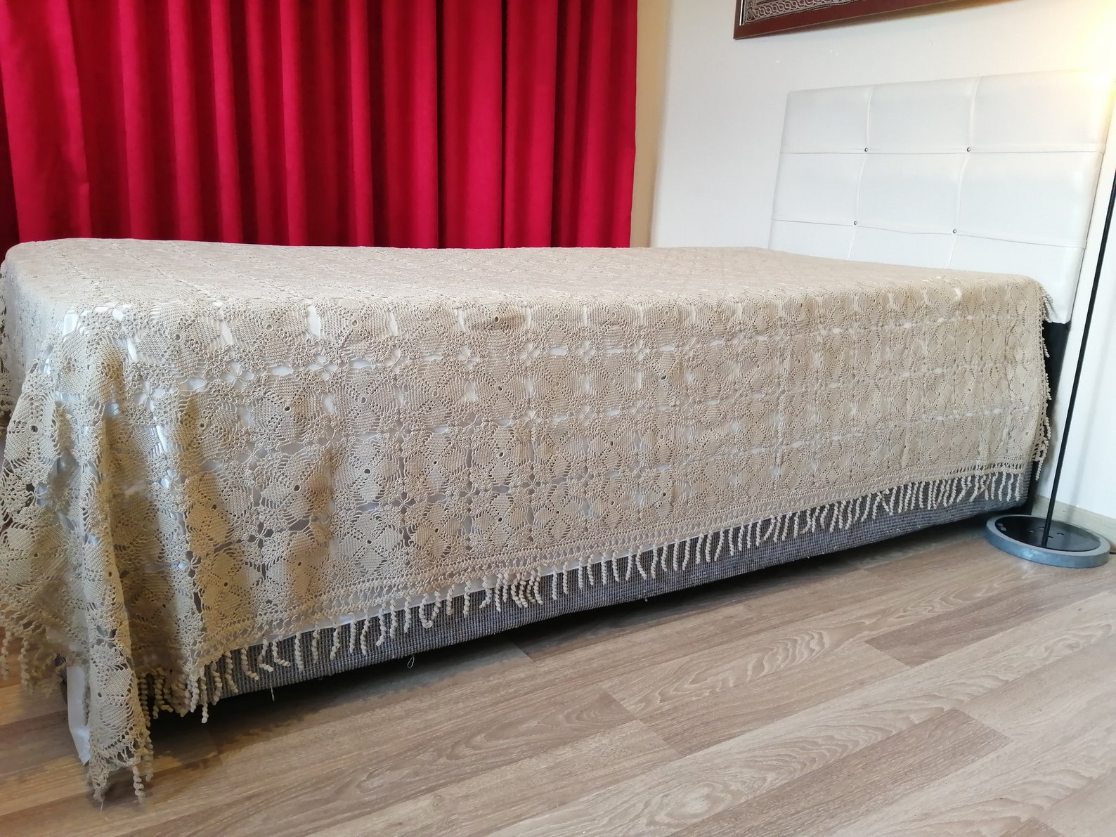 Vintage tığ işi dantelden el örgüsü tek kişilik yatak örtüsü Etsy