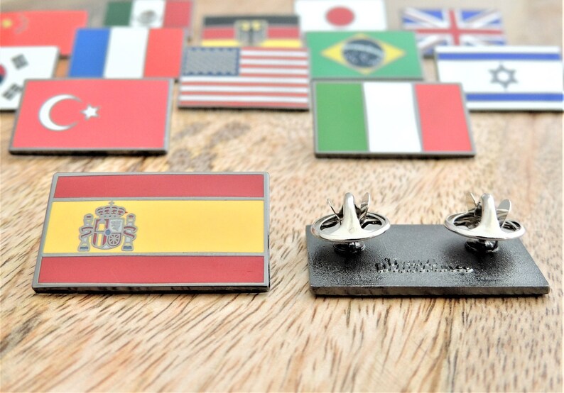 Spain Flag Lapel Pin Spanish Flag Badge Gift for World Etsy