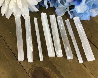 Selenite Crystal Rough Wand Stick Natural 3.75-4” Sticks Bulk
