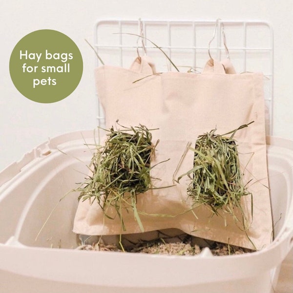 Bag-o-hay WITH HOOKS (large - double lined) | hay feeders for rabbits, guinea pigs
