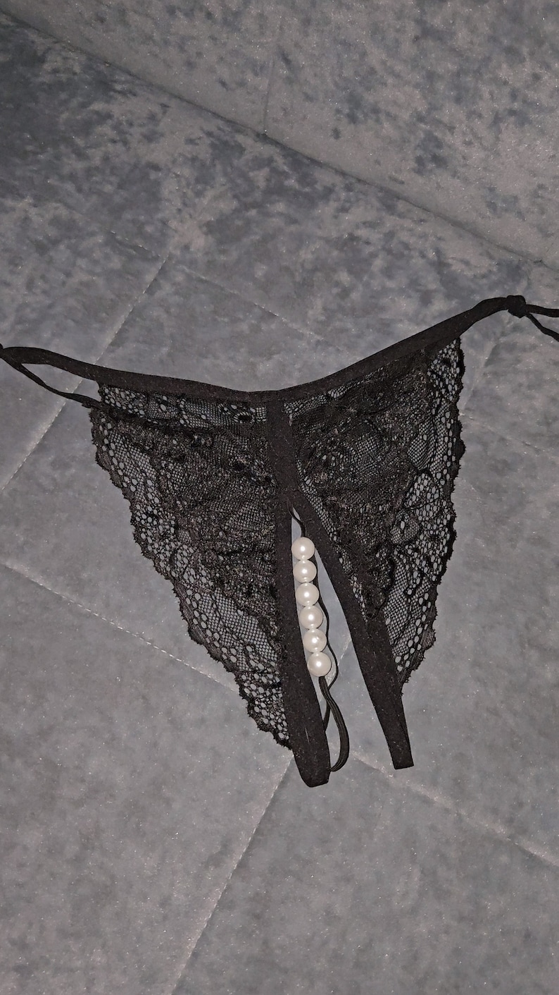 Open Crotch Panties With Pearls Open Back Panties Etsy