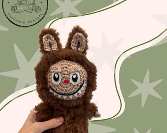 Labubu crochet pattern amigurumi pdf crochet cute smiling bunny plushie trendy diy bagcharm fun diy craft
