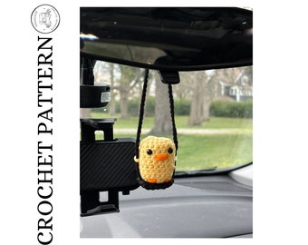 Gehaakte Vogelschommel Autospiegel Hangende Autodecoratie Eend Amigurumi Patroon Diy Cadeaus Voor Haar Cottagecore Esthetiek