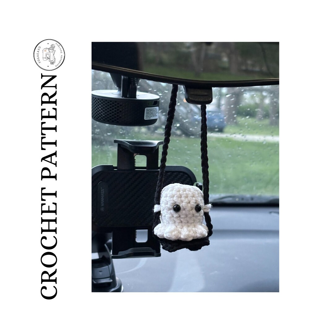 Crochet Ghost Car Mirror Hanger Pattern: Cottagecore Amigurumi (digital ...