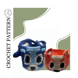 Blue Heeler Dog Virkad Korg Mönster | Amigurumi Puppy Easter Treat Bag (PDF-mönster)