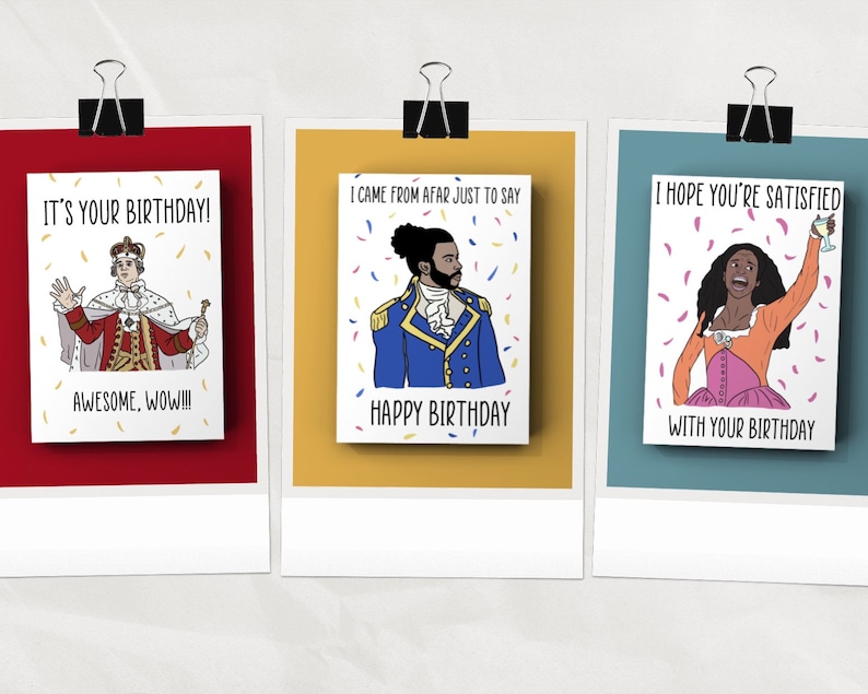 Limited Edition Hamilton Themed Birthday Celebration Card in Etsy UK