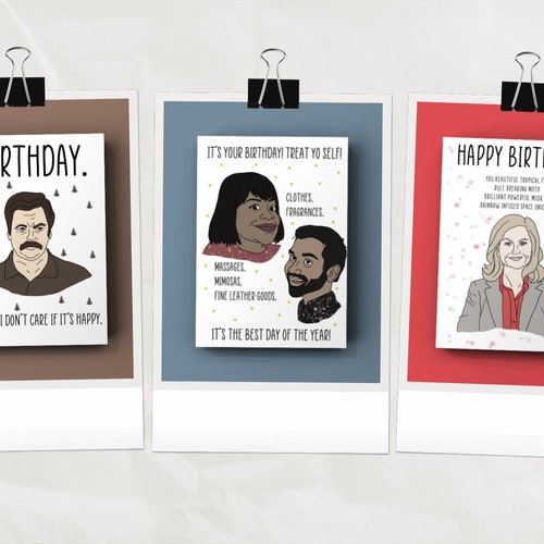 Parks and Recreation Birthday Card Funny Ron Swanson - Etsy
