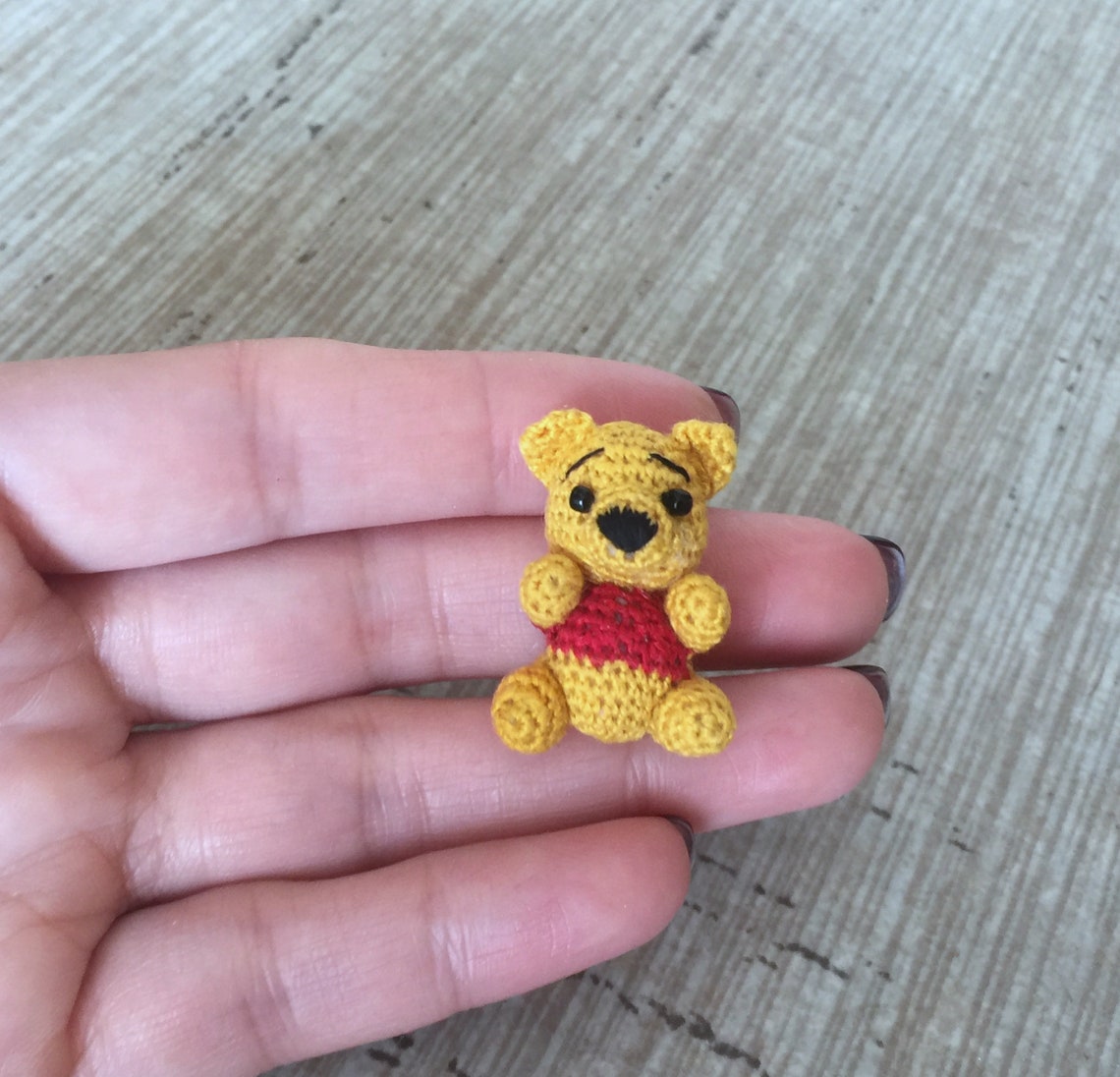 knitted pooh bear