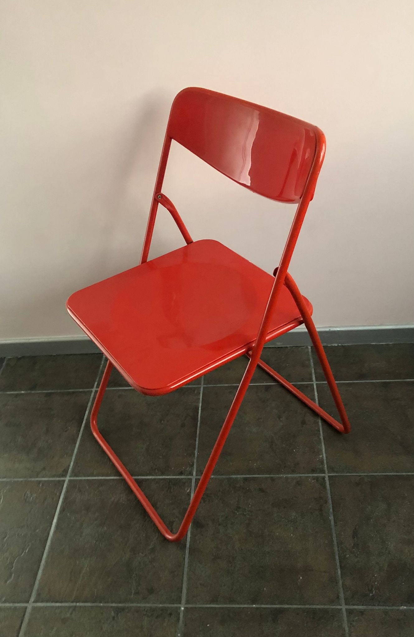 Vintage Retro Design Red Folding Chair dining Room Chair by Ikea